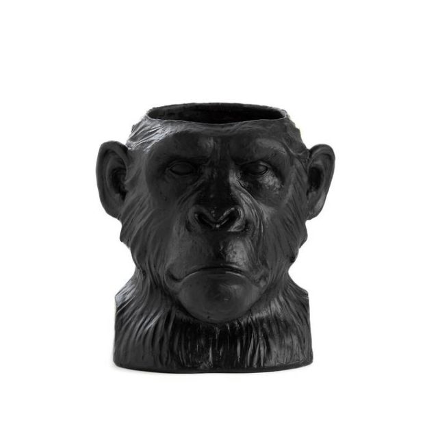 ou trouver accessoire deco goth cache-pot tête de singe noir