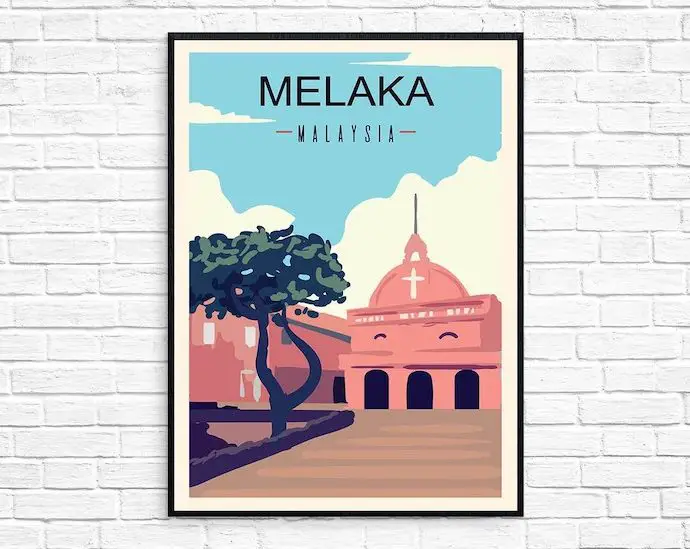 ou trouver affiche voyage malaisie illustration vintage rétro