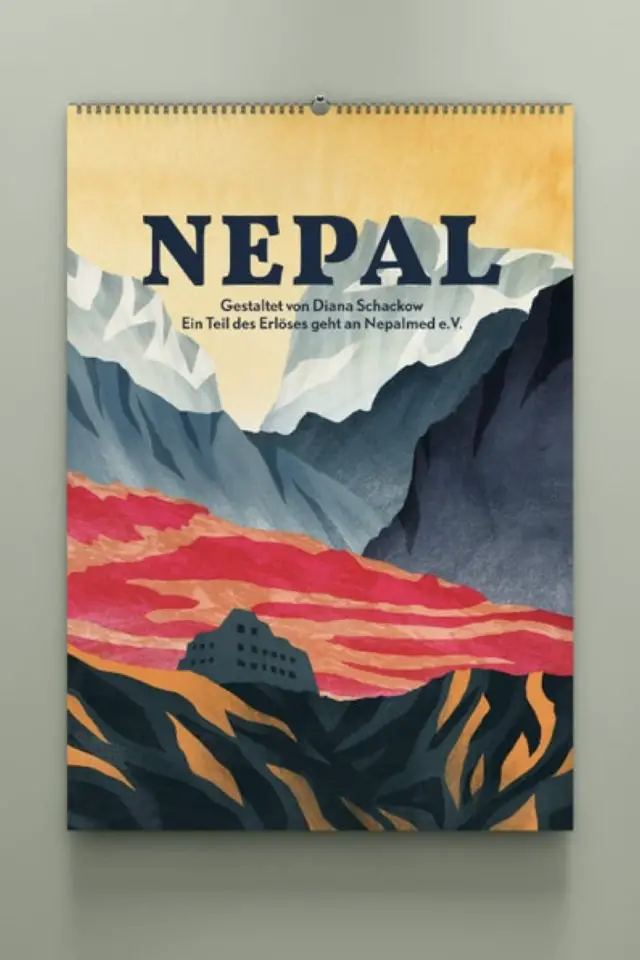 ou trouver affiche voyage nepal calendrier solidaire paysage Népalais