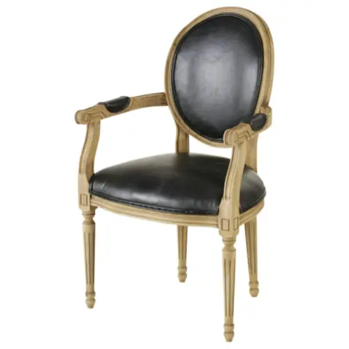 ou trouver deco gothique fauteuil baroque bois et cuir noir