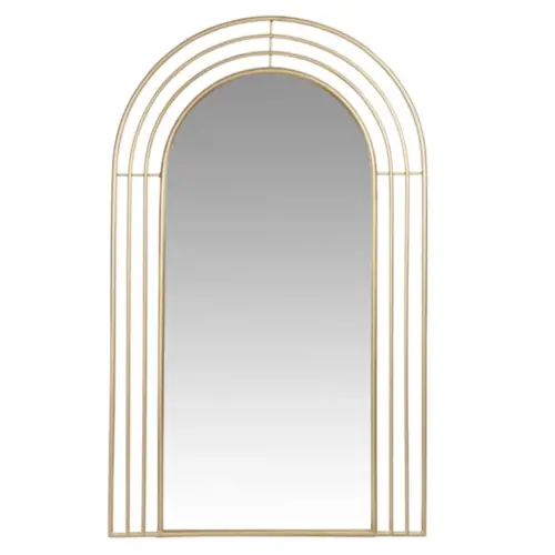 ou trouver deco moderne incurvee Miroir arche en métal doré 50x83