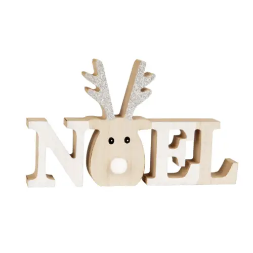 ou trouver jolie deco noel naturel Mot déco Noël avec renne multicolore