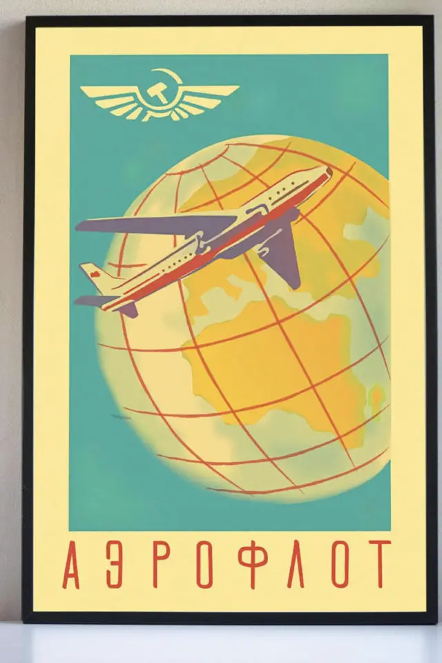 Ou trouver affiche poster vintage voyage URSS Union soviètique avion terre