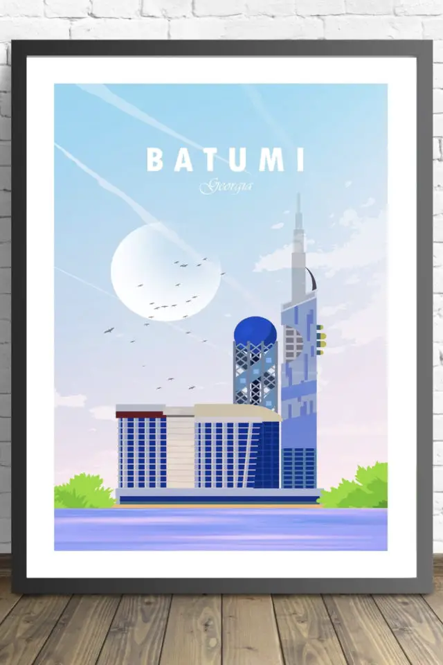 Ou trouver affiche voyage Géorgie bâtiments Batumi 