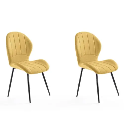 couleurs addict salle a manger Maisons du Monde Lot de 2 chaises design jaunes