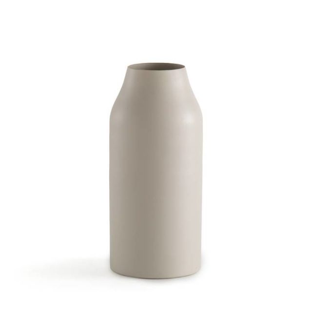 objet deco slow living dessus enfilade Vase en métal H25 cm couleur écru naturel neutre