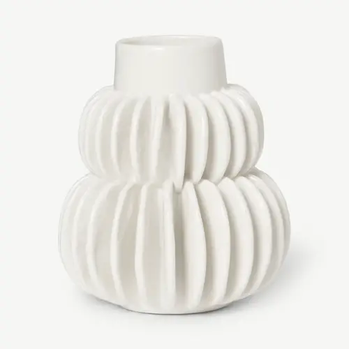 objet decoration slow design Vase, grès blanc