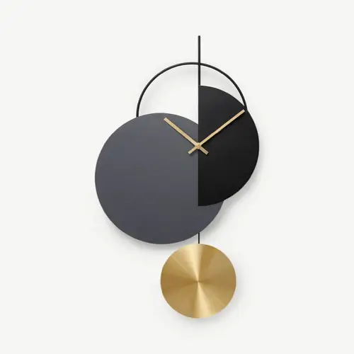 ou acheter deco murale tendance design Horloge pendule, laiton et métal noir