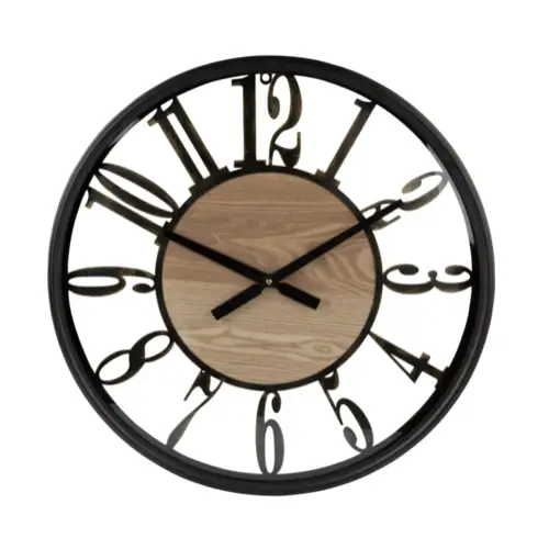 ou trouver decoration style masculin Horloge murale bicolore D60 bois et métal style industriel chic