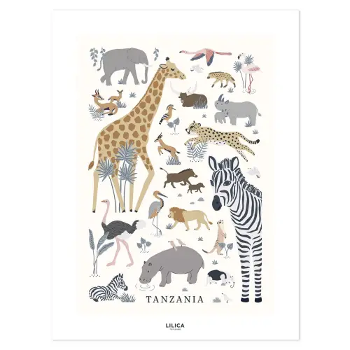 soldes déco chambre enfant petits prix Maisons du Monde Affiche animaux en Papier Multicolore 23,90 € 17,92 € 
