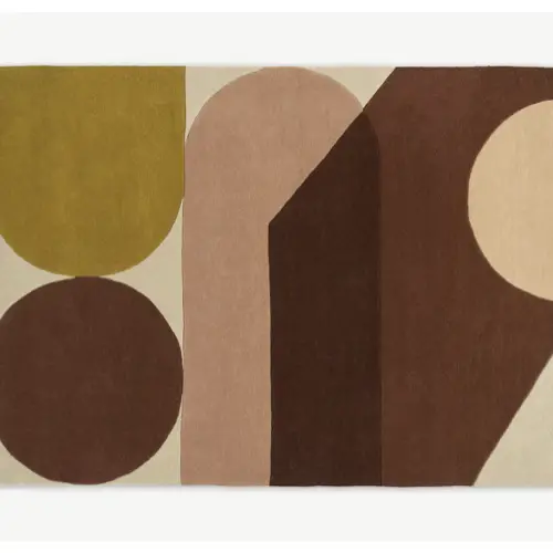 soldes touche couleurs organique rouille terracotta Made Grand tapis géométrique en laine terracotta 349 € 229 € 