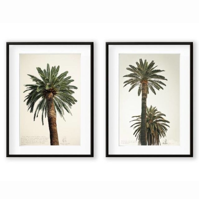 deco nature buffet lot de 2 affiches motif palmiers tropicale