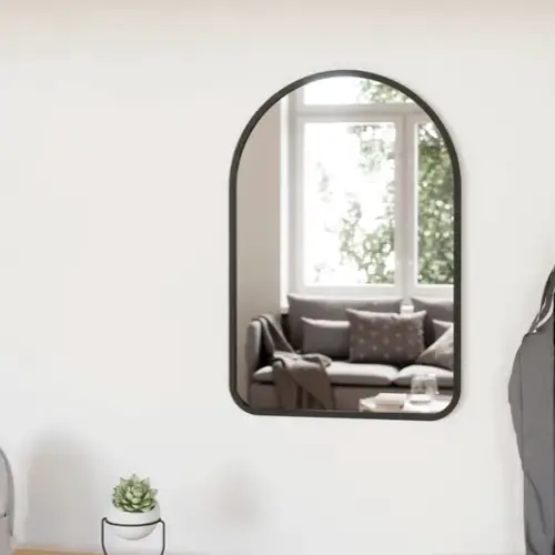 alternative deco miroir rond Miroir mural cintré 86 x 91 cm noir arche tendance