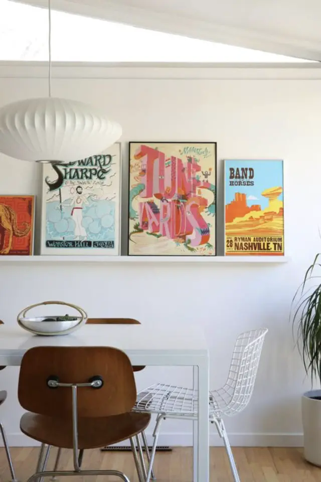 deco poster hippie original salle à manger blanche affiches encadrées vintage colorées