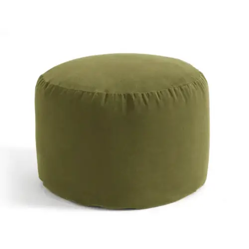 meuble deco vert moderne pouf en velours vert olive rond