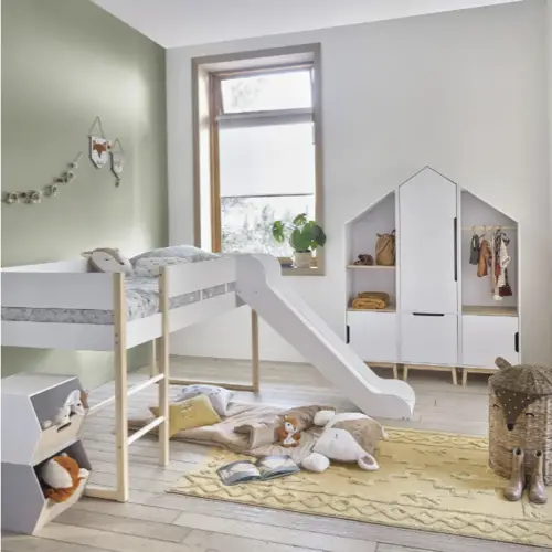 meuble enfant deco scandinave moderne Bibliothèque enfant maison modulable côté droit 1 porte blanche