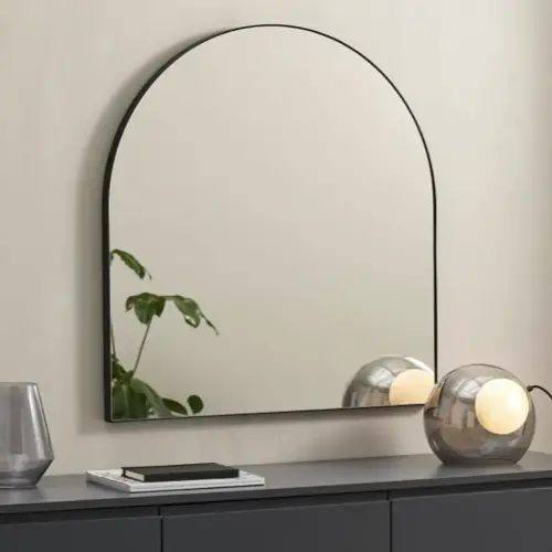 ou acheter miroir oval arche Miroir arrondi 80 x 85 cm, noir mat