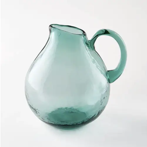 ou trouver accessoire decoration cuisine Carafe en verre soufflé couleur turquoise style vintage