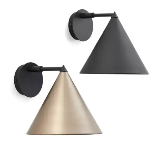 ou trouver luminaire style minimaliste Applique simple abat-jour métal conique 