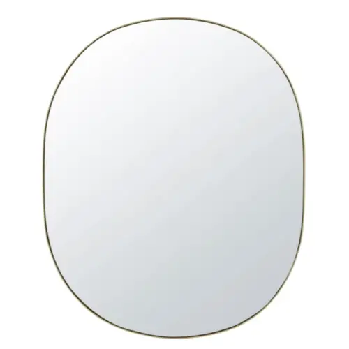ou trouver miroir arrondi pas cher Miroir ovale en métal doré 91x111