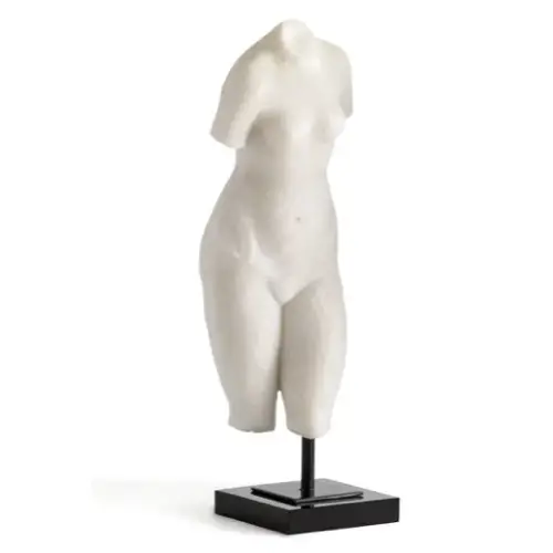petite deco chic et elegante Statuette polyrésine, effet sablé, corps de femme style grec antique