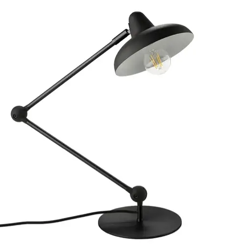 petite deco lampe moderne Lampe à poser en métal bras oriental style vintage noir