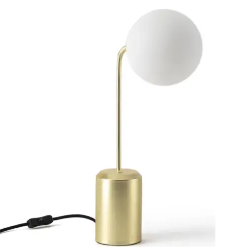 petite deco lampe moderne Lampe à poser laiton et verre opaline élégant