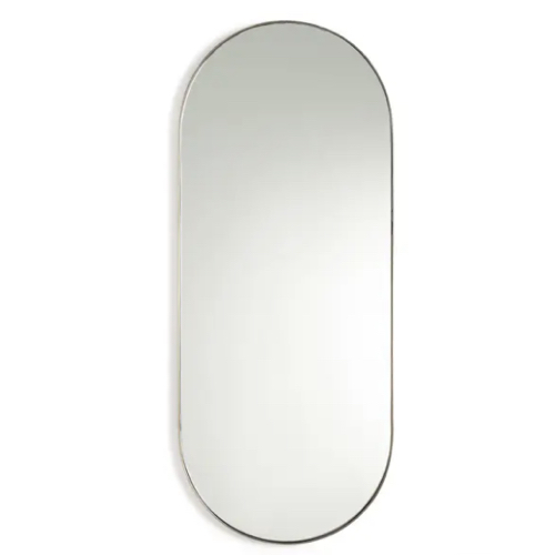 petite deco murale elegante Miroir métal laiton vieilli H80 cm forme ovale tendance