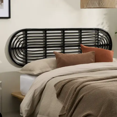 tete de lit rotin cannage ou trouver tête de lit double (140 cm) ovale, cannage noir
