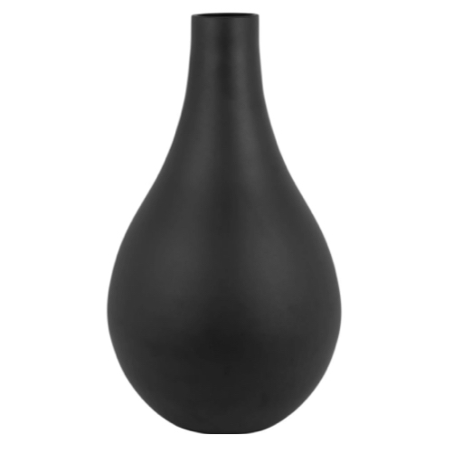 touche de noir accessoire deco Vase poire en verre noir mat H41 design moderne et élégant