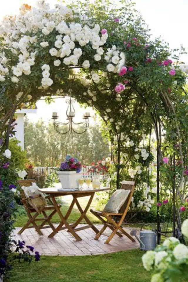 ambiance jardin poetique exemple petite table pour 2 arche fleur