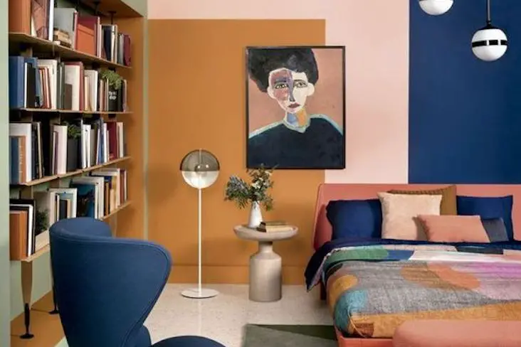couleur quotidien moderne chambre à coucher color block élégant