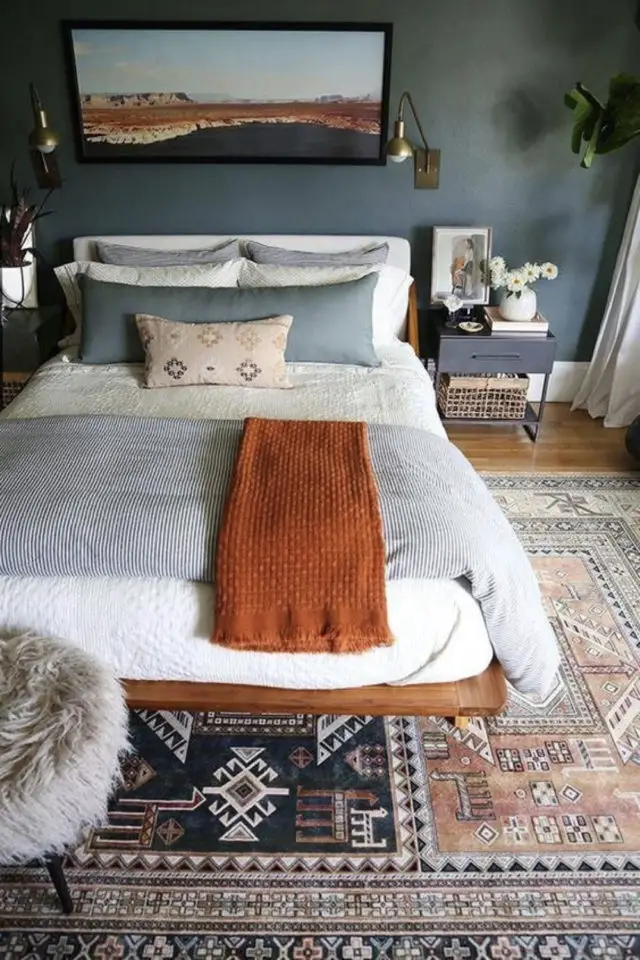 exemple mise en scene coussin chambre oreiller élégant textiles couleurs modernes