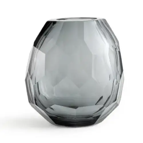 tendance decoration chic exemple Vase verre épais H17 cm gris fumé