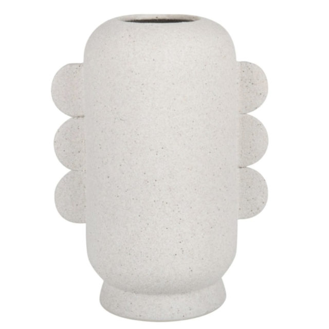 accessoire decoration arrondie pas cher Vase en porcelaine écrue H27