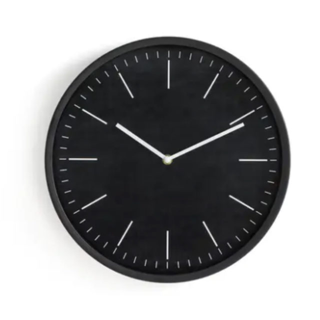 decoration ronde pas cher Horloge ronde Ø33 cm noir minimaliste masculin