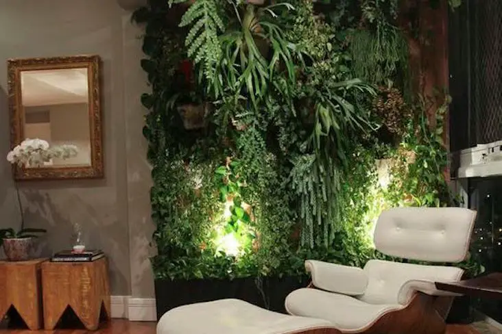 mur vegetal interieur exemple plantes vertes gain de place appartement