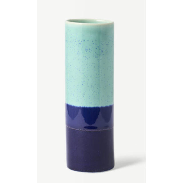 ou trouver objet deco design arrondi pas cher Vase cylindrique 6 x 18 cm, porcelaine émaillée multicolore