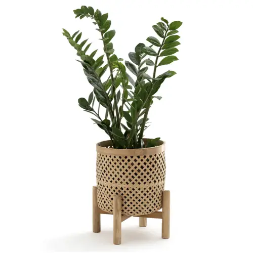 cache pot plante salle de bain Cache-pot sur pied en bambou Ø26 cm