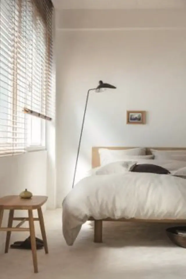 decoration interieure esprit japon moderne chambre à coucher couleur neutre simple et slow intérieur