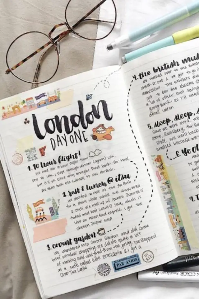 exemple carnet de voyage scrapbooking souvenir weekend Londres Royaume Uni