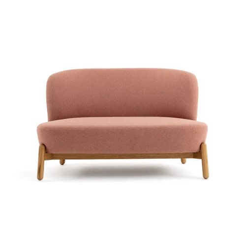 soldes sofa moderne pas cher Canapé tissu texturé 2 places, Miji couleur bois de rose