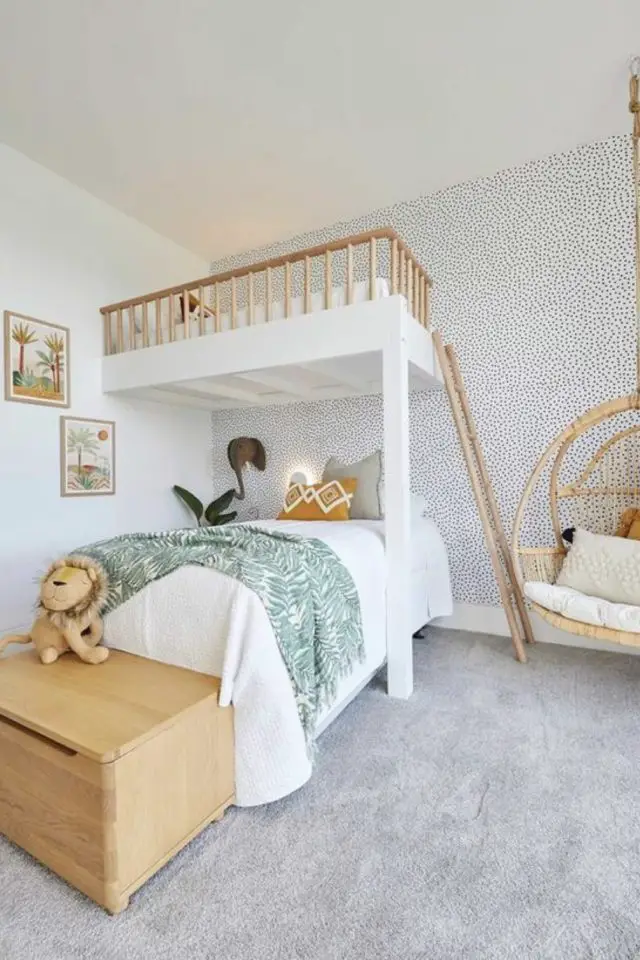 exemple mezzanine moderne chambre enfant plateforme au dessus du lit inspiration rénovation