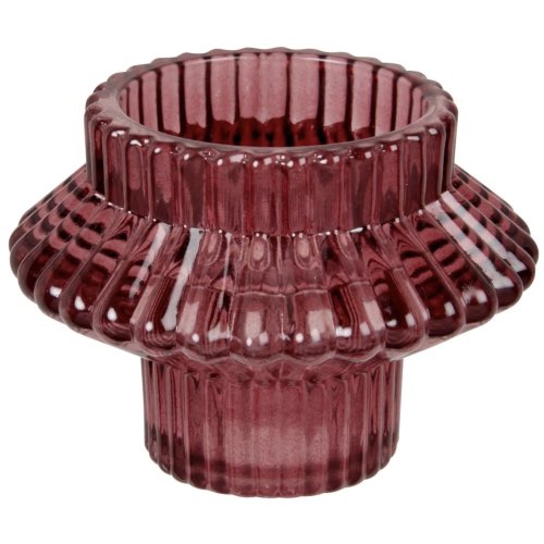 salon objet deco moderne Lumignon en verre recyclé rouge - Lot de 2