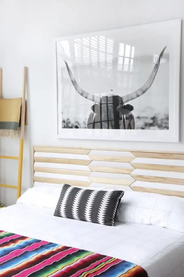 deco chambre en palette exemple bois et blanc peinture