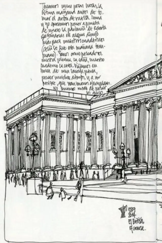 exemple journal voyage londres illustration architecture victorienne british museum