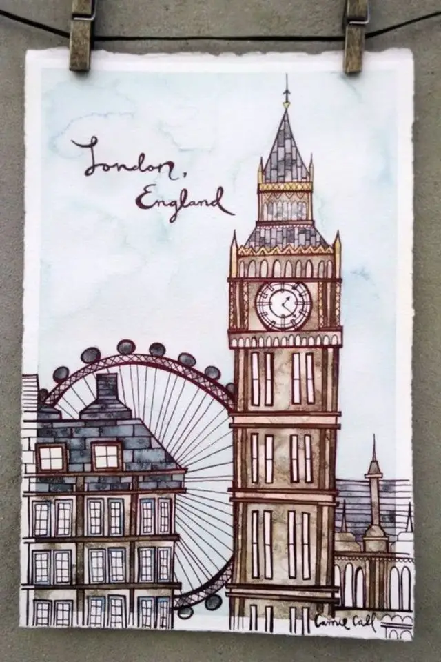 exemple travel book voyage angleterre illustration monuments visite architecture