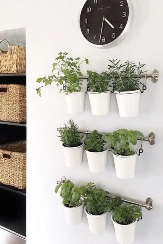 exemple varietes plantes cuisine pot Ikea suspendu au mur aromatique