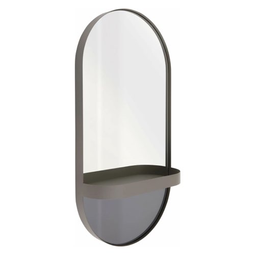 miroir design salle de bain deux vasques arrondi Miroir mural avec étagère taupe - Remember