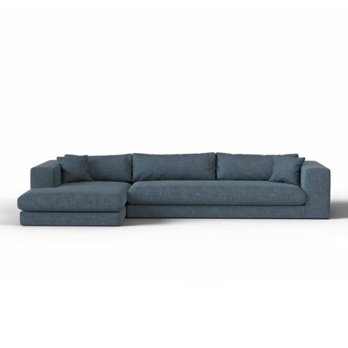 ou acheter meuble deco eclectique salon Canapé d'angle gauche coton vintage navy bleu cosy design moderne